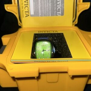 NWT Invicta blue and lime green watch